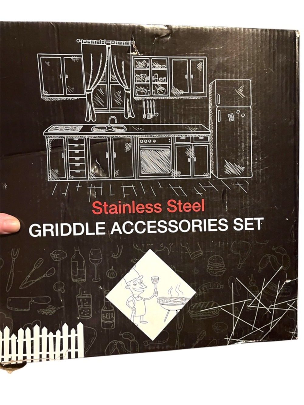 Leonye Stainless Steel Griddle 2 Piece Accessory Set with Melting Dome - NEW